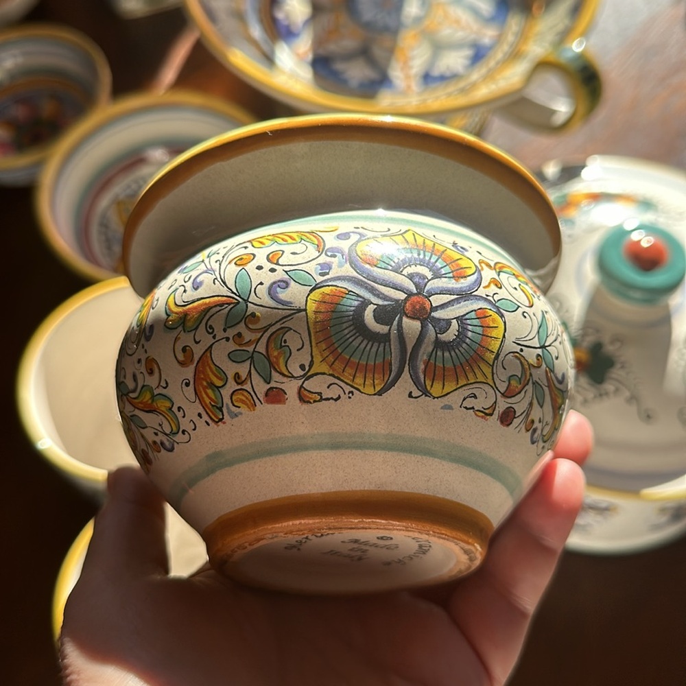 Meridiana Ceramache small artisan hand painted kitchen storage container Italy - Picture 10 of 14